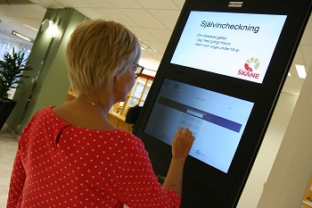 Tjänsten med självincheckning testas på Centralsjukhuset i Kristianstad och om allt går väl ut kan det bli aktuellt även på andra sjukhus. Foto: Shutterstock